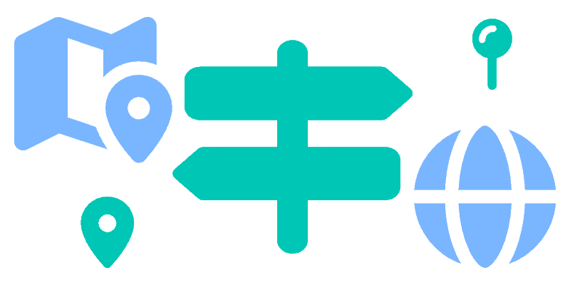 Web design agency Bournemouth with location and global connectivity icons.