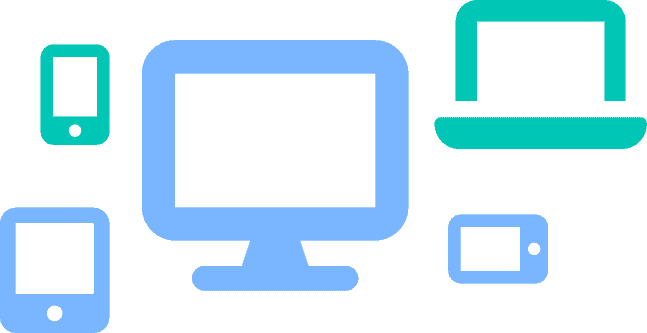 Web design agency with multiple devices showcasing responsive website.