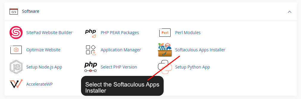 Softaculous Apps Installer interface for WordPress setup in cPanel.